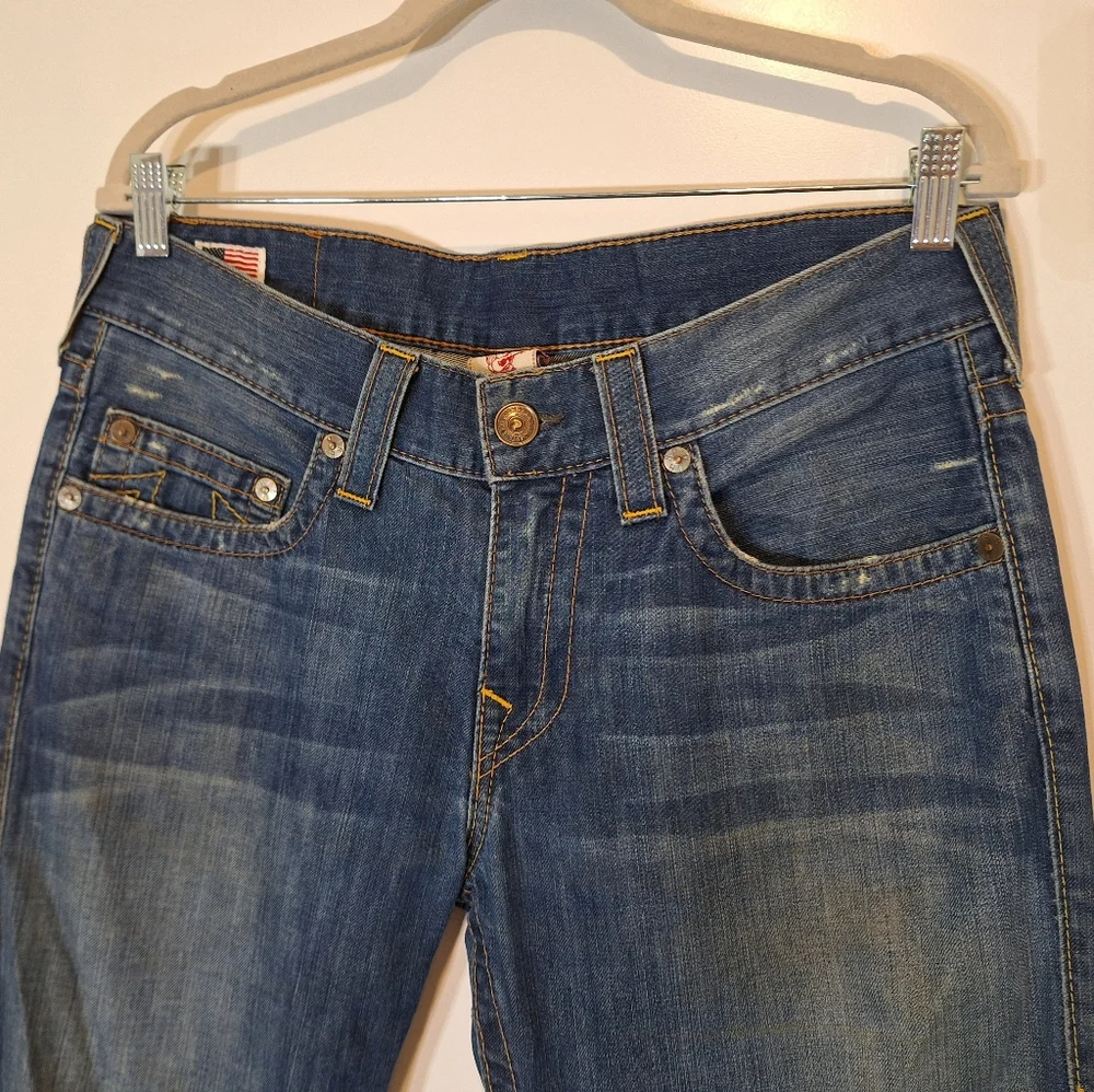 True Religion Bobby Jeans 32x31.5  Made In USA Cotton Lightly Distressed